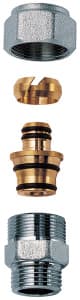 Переходник 1/2", НР - с концовкой для м/п труб и труб PEX, 18х2 FAR