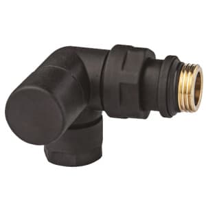 Вентиль запорный трехосевой левосторонний 1/2" гайка М24х19, черн. матов.