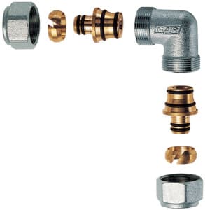 GOMITO DOPPIO 1/2' CROMATO ADATTATORE MULTISTRATO 20X2.5