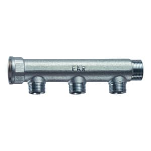 Коллектор 1 1/4" (ВР-НР) с 3 отв. 3/4" НР (межосев. 50 мм) под плоск.уплотнение