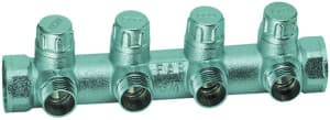 Коллектор запорный 3/4" (ВР-ВР) с 4 отв. 1/2" НР (межосев. 45 мм)