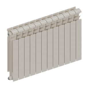 Радиатор биметалл Rifar Ecobuild 500 12 секций, подкл боковое, RAL 9016 глянцевый