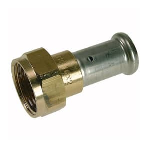 Муфта накидная гайка, плоское уплотнение, латунь пресс, 16х1/2" Henco