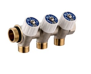 Kоллектор SHB 3/4", бронзовый с вентилями, НР/ВР, 4x3/4"НР, Евроконус, ц/ц 50мм '1И, USYSTEMS