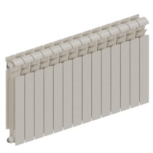 Радиатор биметалл Rifar Ecobuild 500 14 секций, подкл боковое, RAL 9016 глянцевый