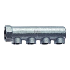 Коллектор концевой 1"ВР с 4 отвод. 1/2"ВР, межосев.36мм