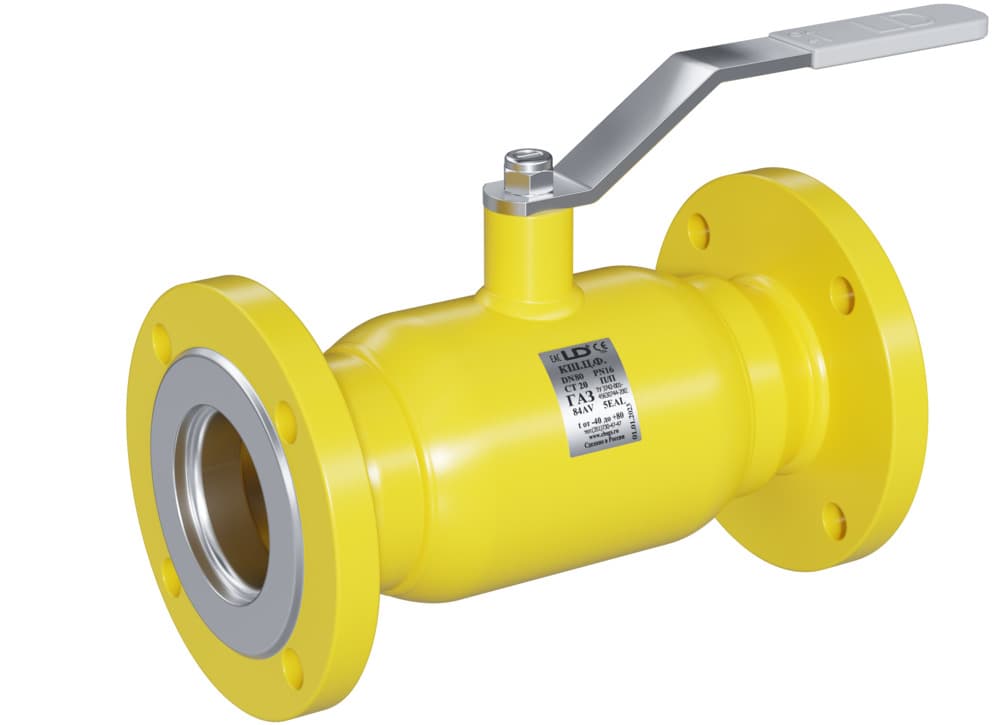 Кран шаровой LD КШЦФ DN50, Pn40 фланец, сталь 20, рычаг, для газа