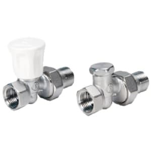 Комплект ручной для отопительного прибора R706K, 1/2” - прямой: Клапан прямой ручной, Клапан отсечной прямой