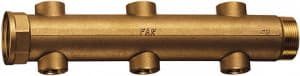 Коллектор 1 1/2", ВР-НР, 6 отводов 1/2", ВР, межосевое 100 мм FAR