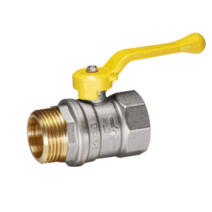 Кран шаровой латунный Temper для газа DN50 (2") PN25, внутренняя / наружная, рычаг, GAS