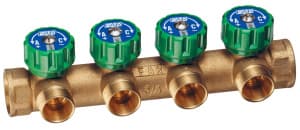 Коллектор регулирующий 3/4"(ВР-ВР) с 4 отв. М24х19, DZR-латунь