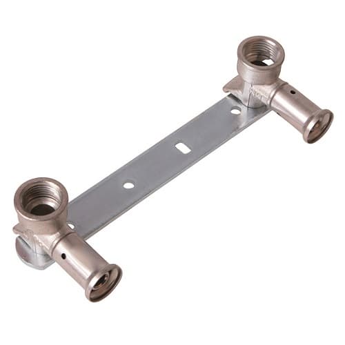 Водорозетка двойная, укороченная ВР, латунь пресс, 16х1/2"-16х1/2" (153 мм) Henco