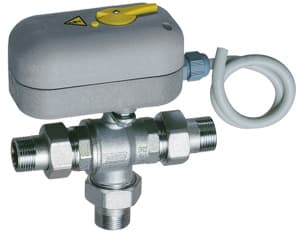 Кран шаровой 3-х ход., 3/4", НР-НР, зонный, 24 В, 8 сек, с ручной деблокировкой FAR