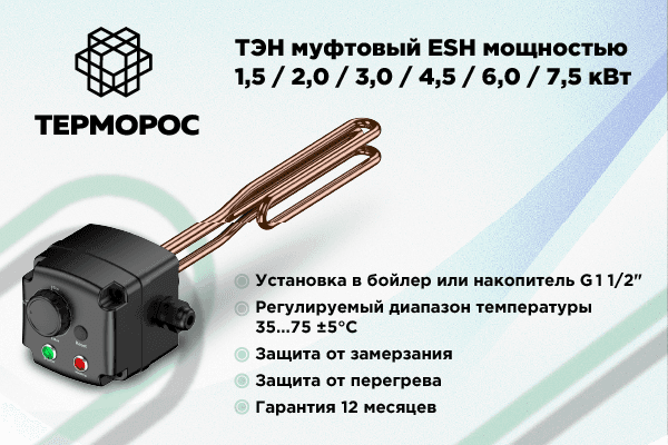ТЭНы для бойлеров и накопительных водонагревателей Gekon в наличии на складе «Терморос»