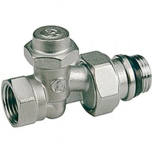Клапан отсечной прямой 1/2" с возможностью слива воды из радиатора, хром