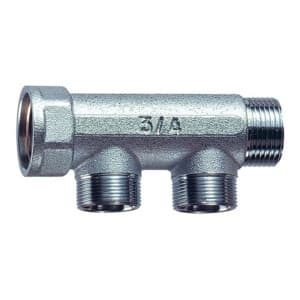 Коллектор 1", ВР-НР, 2 отвода 1/2", НР, межосевое 36 мм FAR