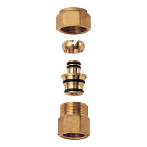 NIPLEX F 3/4' RAME GIALLO CON ADATTATORE MULTISTRATO 16X2.25