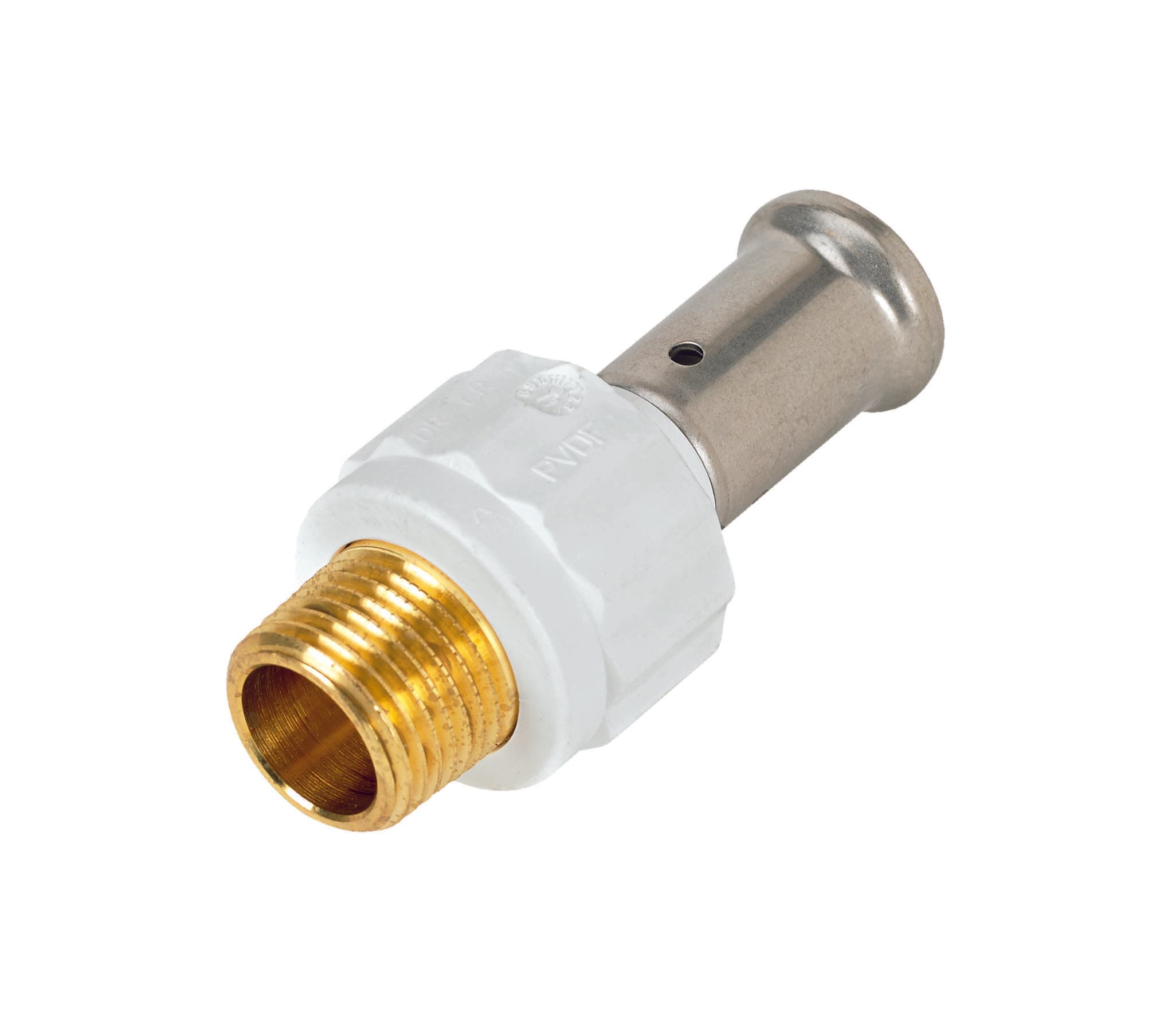 Муфта НР, ПВДФ пресс, 20х3/4", цвет белый Henco