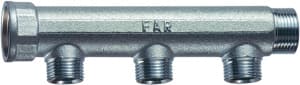 Коллектор 3/4", ВР-НР, 3 отвода 1/2", НР, межосевое 50 мм, плоское уплотнение FAR