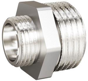 Ниппель переходной LD Pride DN50х40 (2"НР х 1 1/2"НР) латунь никель