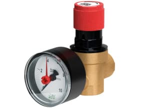 Клапан предохранительный 1/2", ВР, с манометром, 2,5 бар