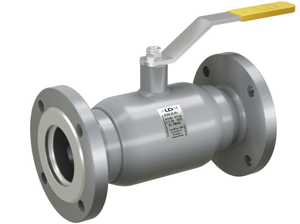Кран шаровой LD КШЦФ DN40, Pn40 фланец, сталь 20, рычаг, для воды