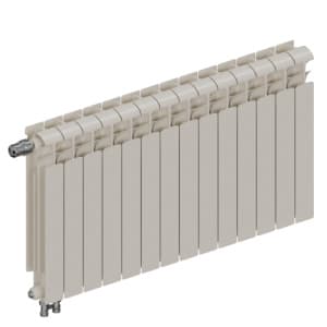 Радиатор биметалл Rifar Ecobuild Ventil 500 14 секций, подкл нижнее левое, RAL 9016 глянцевый