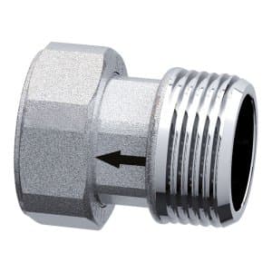 Американка c обратным клапаном, хром. 1/2”НР-3/4”НГ под пломбу