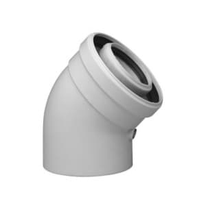 Отвод коаксиальный 45°, ф125/80 мм, HT Baxi