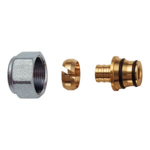 Концовка для труб PEX 20х2,15 , хром.накидн.гайка M24x19