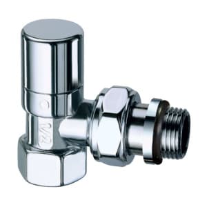 Вентиль запорный угловой для стальных труб. 1/2"ВР(серебро) с EPDM