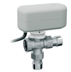 Кран шаровой 3-х ход., 4,2 куб.м/ч, 1/2" ВР-американки, с приводом арт.3070 (40сек, 220В)