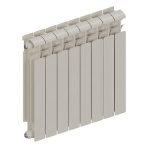 Радиатор биметалл Rifar Ecobuild 500 8 секций, подкл боковое, RAL 9016 глянцевый