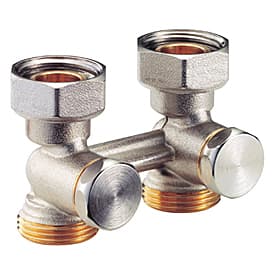 Узел нижнего подключения прямой, для двухтрубных систем, 1/2"F, 3/4" ЕК