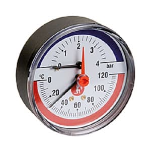 Термоманометр, 20° ÷ 120°C, 0 ÷ 6 bar, 1/2"
