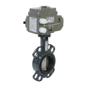 Затвор дисковый PN16 DN100 диск чугун с электроприводом 220В Ridan