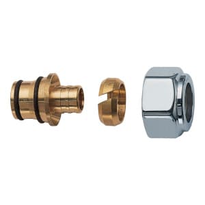 Концовка FAR для труб РЕХ 13.6X18 , гайка М24х19 (серебро)