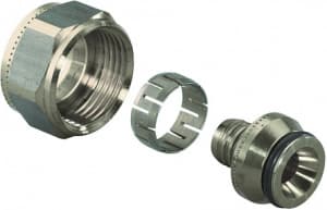 FLEX-X ЗАЖИМНОЙ АДАПТЕР ИЗ ПОКРЫТОЙ ЛАТУНИ PE-X 16X1,8/2,0-3/4"ВР ЕВРОКОНУС '10Ф (старый аналог 1045